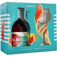 Pampelle Grapefruit Aperitif (1 x 0.7 l) Geschenkpackung 1 Flasche + 1 Glas