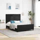Maison Exclusive - Boxspringbett mit Kopfteil Schwarz 160 x 200 cm Samt - Schwarz