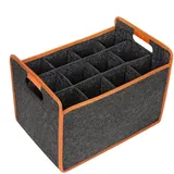 Minhaxue Flaschentasche Filz mit 12 Fächern, Stabil Filz Flaschenträger mit Griff, Wiederverwendbar Getränketasche FlaschenträgerFilz für Wein, Getränke, Weinflaschen, Bottle, Flaschenaufbewahrung