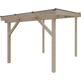 Konifera Terrassendach Atlas beige 308,4 cm x 400 cm Fichtenholz Leimholz Polycarbonat