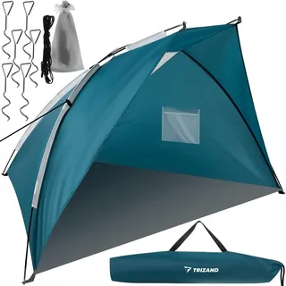 TRIZAND Strandmuschel Pop Up UV Schutz 220x120x120cm Wurfzelt leicht 20975, Blau