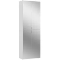 VCM ProjektX Kleiderschrank 4 Türen weiß, Spiegel.