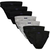 BRUBAKER Slip Herren Unterhose aus Baumwolle (Spar-Pack, 7-St., 7er-Pack) Großpackung Männer Unterwäsche, sehr bequeme Passform bunt|grau|schwarz XL