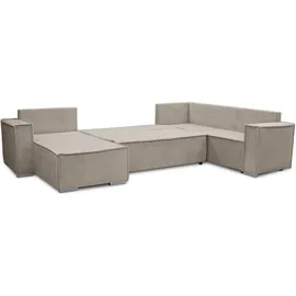 ax living Eckcouch Strukturstoff 3-Sitzer Beige