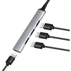 Logilink UA0392 - USB 3.2 Gen 2) Multiport Hub mit USB-C® Stecker Aluminium-Grau