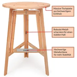 Casaria Stehtisch Bistrotisch Klappbar Holz 78x111cm