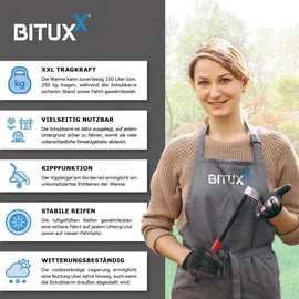 BITUXX Schubkarre 100L 250kg Schiebkarre Scheibtruhe Schubkarren für Bau Garten