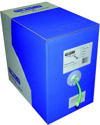 PROTEC.net Datenkabel Cat.7, S/FTP (1000 MHz), halogenfrei, 4x2xAWG23, grün, Quickbox 250m