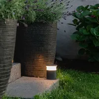 QAZQA Moderne Außenleuchte Dunkelgrau 12 cm inkl. LED -