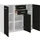Priess Kombikommode Barcelona 123 x 103 x 38 cm Schwarz/Weiß
