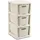 BranQ Rattan Kommode - 3 Körbe antik weiß - Beige
