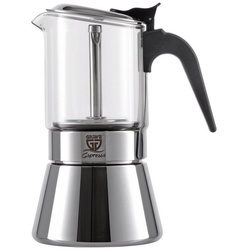 GRÄWE Espressokocher GRÄWE Espressokocher mit Glaskanne, 0,24l Kaffeekanne silberfarben 0,24 l