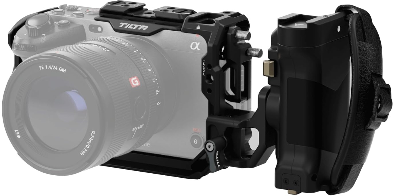 Tilta FX3 FX30 Cage, kompletter Kamerakäfig kompatibel mit Sony FX3/FX30 Lightweight Kit mit HDMI-Kabelklemme, linksseitigem, erweitertem Powergriff und USB-C Run/Stop Kabel - Schwarz TA-T16-B-B