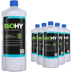 BiOHY Allzweckreiniger Konzentrat (6x1l Flasche) | Schonender Profi - Universalreiniger für Haushalt und Auto | vollständig biologisch abbaubar