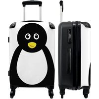NoBoringSuitcases.com® Koffer groß Trolley Rollkoffer Reisekoffer mit 4 Rollen Fotokoffer - Tierporträt - Pinguin - Kinder - 67x43x25cm - 90 Liter