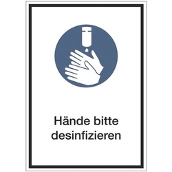 Hinweisschild »Hände desinfizieren« 21 x 29,7 cm, 10 Stück blau, OTTO Office, 21x29.7 cm