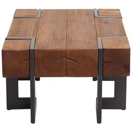 Mendler Couchtisch HWC-A15, Wohnzimmertisch, Tanne Holz rustikal massiv MVG-zertifiziert ~ braun 60x60cm