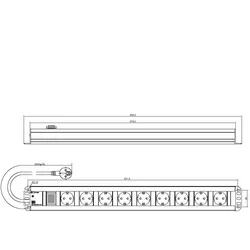 Bachmann Handwerkerleiste 9-fach 90°, mit Schalter