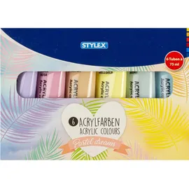Stylex Pastell Acrylfarben 6 St. 75 ml Blau
