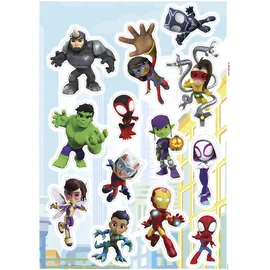 KOMAR Marvel Wandtattoo - Spidey and Friends - Größe 50 x 70 cm, 13 Sticker - Spider-Man, Wandsticker, Aufkleber, Kinderzimmer, Wandaufkleber, Superhelden, Disney