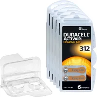 30 Duracell Activair Hörgerätebatterien PR41 Braun 312 + Box f. 2 Zellen
