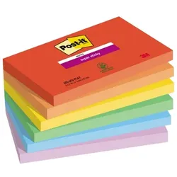 Post-it Haftnotizen 7100258796, Playful, 127x76mm, ultrarot/vitalorange/ultragelb/limonengrün/paradiseblau/flieder, rechteckig 405459692 6 Stück