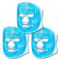 Schramm® 3er Set Kühlmasken Blau Gesichtsmaske Kühlmaske Kühlbrille Augenmaske Gelmaske Schlafmaske Entspannungsmaske Gelbrille Migräne Maske Brille