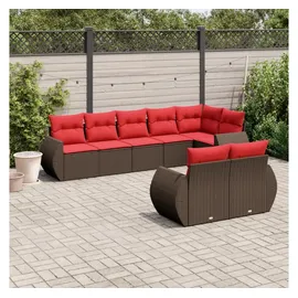 vidaXL Gartensofa-Set 8-tlg. Loungesofa braun