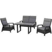 Siena Garden Lounge-Set Taranto 4-teilig Matt-Anthrazit