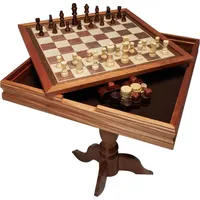 Vevor Schachspiel aus Holz, 650 x 650 x 675 mm Schachspielset, Desktop Schachbrettspiele mit Schachfiguren, Schachset Set für Party Familie Aktivitä