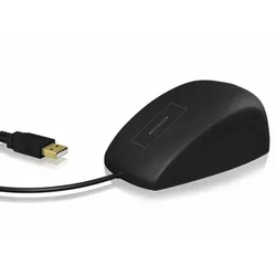 KEYSONIC Wasserdichte Maus, USB, Silikone, Wasserdicht IP68, Scrollen mit Touchsensor, schwarz