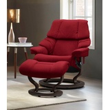 Stressless Relaxsessel STRESSLESS Reno Sessel Gr. ROHLEDER Stoff Q2 FARON, Classic Base Wenge, Relaxfunktion-Drehfunktion-PlusTMSystem-Gleitsystem, B/H/T: 88 cm x 98 cm x 78 cm, rot (red q2 faron) Lesesessel und Relaxsessel