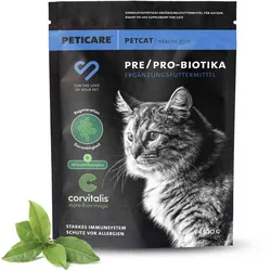 Peticare Probiotika & Präbiotika Pulver für Katzen, Darm-Sanierung, Darmflora 100 g