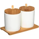 5 five simply smart 5five - 2 gläser "seramik" weiß keramik bambusdeckel