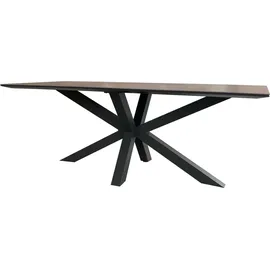 Mr. Deko Gartenmöbelset Diningsessel Cadiz mit Tisch Almeria 200 x 90 cm - Grau