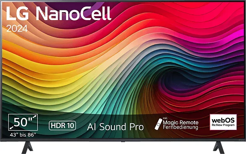 LG 50NANO81T6A NanoCell TV (Flat, 50 Zoll / 127 cm, UHD 4K, SMART TV, webOS 24 mit ThinQ)