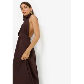 lscn by lascana Neckholderkleid Maxi Braun 40