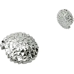 Dekomagnet LIEDECO "Steinoptik", silber (silberfarben), Ø:6,5cm, Materialmix, Gardinenbefestigungen, für metallische Flächen
