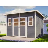 BERTILO Holz-Gartenhaus Felix 293 cm x 245 cm Grau FSC®