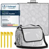 HAUSPROFI Picknickdecke 200x200cm – Wasserdicht, isoliert, XXL Outdoor Decke für Picknick, Strand, Garten. Campingdecke mit Baumwolle gepolstert, Inkl. Tragegriff & Heringe, Waschbar, Blättermuster