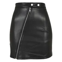 URBAN CLASSICS Synthetic Leather Biker Kurzer Rock Black M