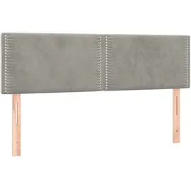 vidaXL Boxspringbett mit Matratze Hellgrau 140x200 cm Samt
