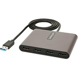 Startech StarTech.com USB 3.0 auf Quad HDMI Adapter, USB 4x HDMI Monitor Konverter für Windows(macOS/ChromeOS/Linux nicht unterstützt)