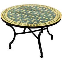 Marrakesch Orient & Mediterran Interior Estrella Mosaiktisch Ø 80 x 45 cm Gelb/Grün
