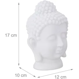 Relaxdays Buddha Kopf, weiß