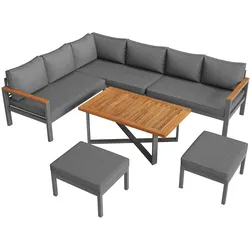 Merax Gartenlounge-Set für 7-8 Personen, Gartenmöbel, Gartenmöbel Set für Garten, Balkon, Terrasse, wetterfest Sitzgruppe Essgruppe