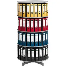 REEF Ordnerdrehsäule hellgrau bis zu 96 Ordner, Komplett drehbar, H: 158,0 cm