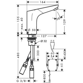 Hansgrohe Focus 130 Sensor-Armatur ohne Mischung chrom 31174000