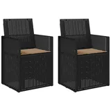 vidaXL Gartenstuhl 2 St. 2 pcs  schwarz  Kunststoff