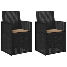 vidaXL Gartenstuhl 2 St. 2 pcs  schwarz  Kunststoff